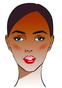 Welche Farbe steht mir: Zeichnung einer Frau mit dunkelbraunem Haar, dunklem Hautton und braunen Augen