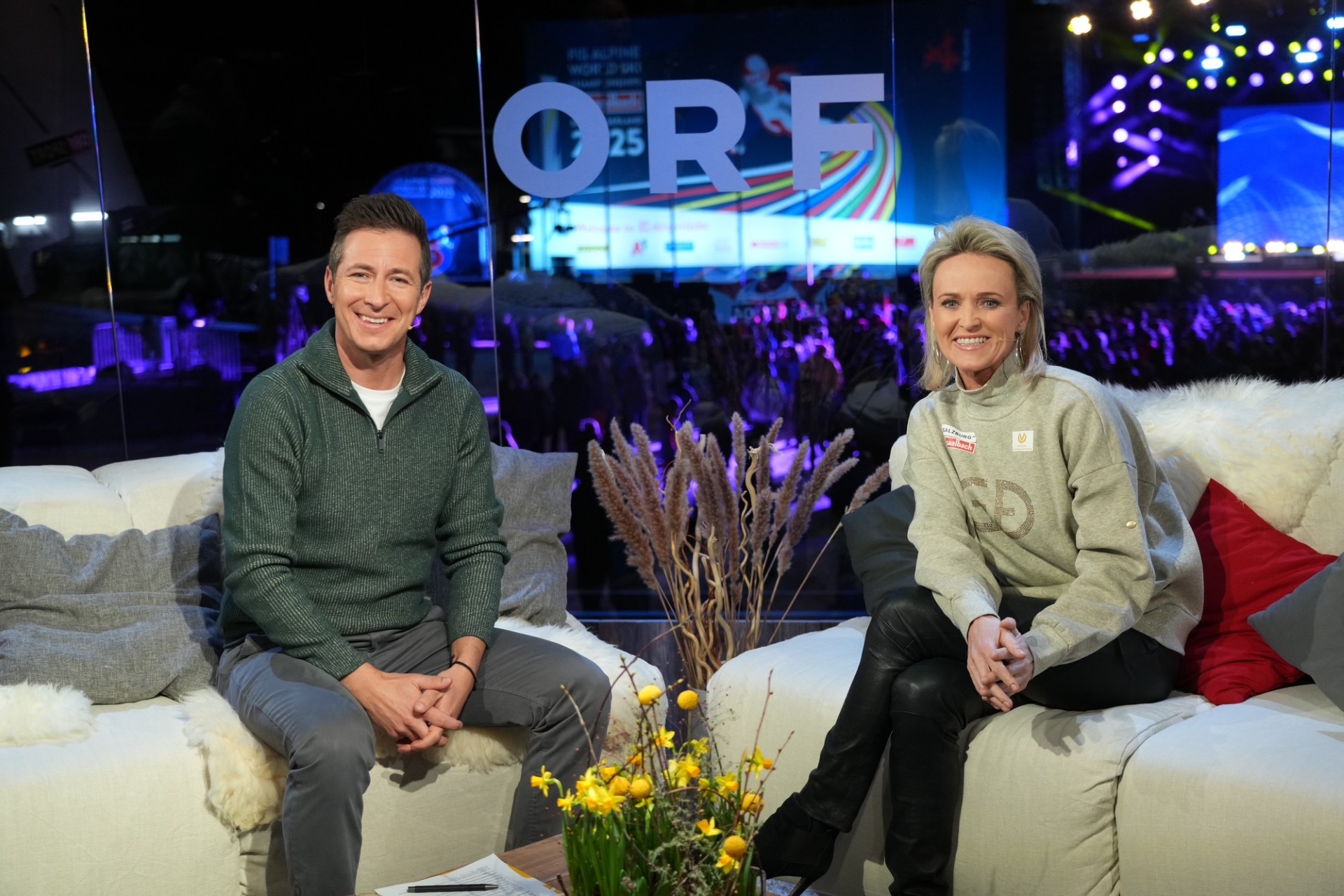Alexandra Meissnitzer im ORF-Studio