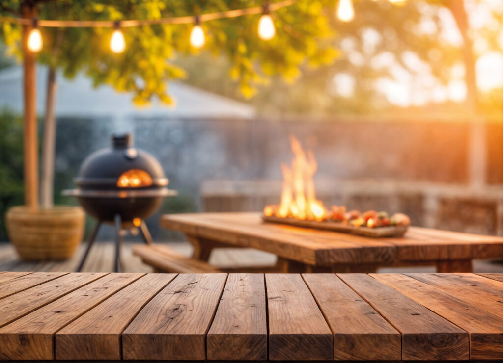 Grillen im Garten.