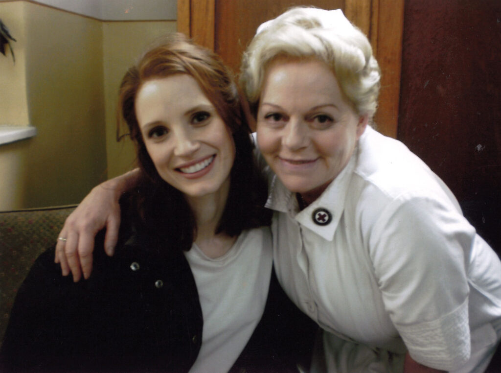 Mit US-Star Jessica Chastain.