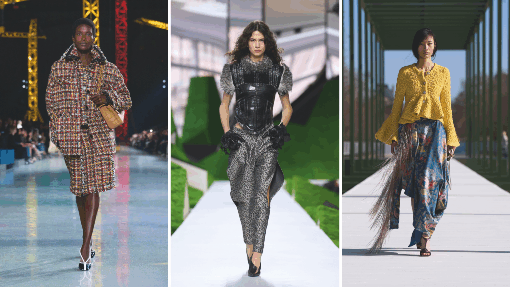 Models mit Designs von Chanel, Louis Vuitton und Dior am Laufsteg FW26