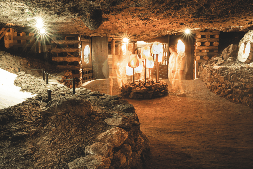 Die Salzwelten im Bergwerk Hallstatt. 